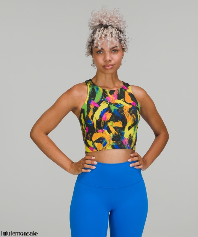 Lululemon Damen DELULU306 | Beleben Training Tank Top Unterton Schwarz Multi